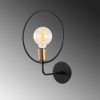 Industrial Black Wall Lamp, Metal Body, E27 Socket, 38 cm