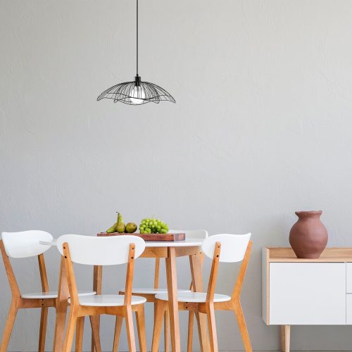 Industrial Black Chandelier, Adjustable Height, 50 cm