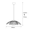 Industrial Black Chandelier, Adjustable Height, 50 cm