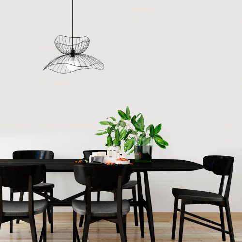 Industrial Black Chandelier, Adjustable Height, 50 cm