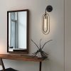 Elegant Black & Gold Wall Lamp, Metal Body, 45 cm