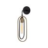 Elegant Black & Gold Wall Lamp, Metal Body, 45 cm