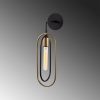 Elegant Black & Gold Wall Lamp, Metal Body, 45 cm