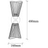 Vintage Metal Wall Lamp, 48 cm, Modern Glam Design