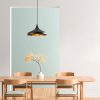 Modern Black Chandelier, 36 cm, Adjustable Height | Metal Body, E27 Socket, Industrial Design
