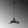 Modern Black Chandelier, 36 cm, Adjustable Height | Metal Body, E27 Socket, Industrial Design