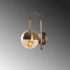 Vintage Industrial Wall Lamp, Metal & Glass, 30 cm