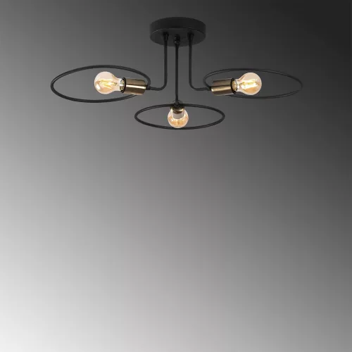 Opviq , 584TTM1294 , Circle - 1341 , Black Color , Chandelier , With E27 Socket