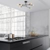 Elegant Black Chandelier, Metal Body, 66 cm , 6 x E27