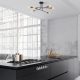 Elegant Black Chandelier, Metal Body, 66 cm , 6 x E27