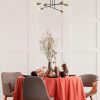 Elegant Black Chandelier, Metal Body, 66 cm , 6 x E27