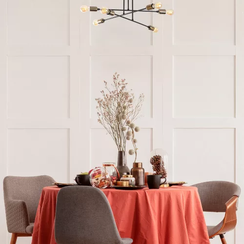 Opviq , 584TTM2104 , Fleur - 1501 , Black Color , Chandelier , With E27 Socket