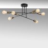 Elegant Black Chandelier, Metal Body, 66 cm , 6 x E27