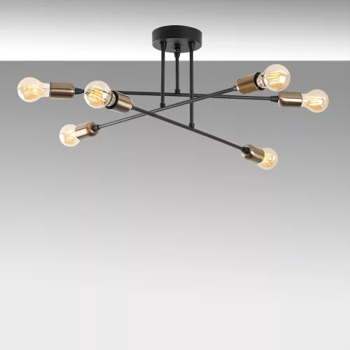 Opviq , 584TTM2104 , Fleur - 1501 , Black Color , Chandelier , With E27 Socket