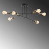 Elegant Black Chandelier, Metal Body, 66 cm , 6 x E27