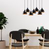 Modern Black Chandelier, Metal Body, 88x40 cm | Adjustable Height, 7xE27 Socket, Industrial Design