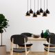 Modern Black Chandelier, Metal Body, 88x40 cm | Adjustable Height, 7xE27 Socket, Industrial Design