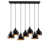 Modern Black Chandelier, Metal Body, 88x40 cm | Adjustable Height, 7xE27 Socket, Industrial Design