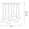 Modern Black Chandelier, Metal Body, 88x40 cm | Adjustable Height, 7xE27 Socket, Industrial Design