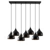 Modern Black Chandelier, Metal Body, 88x40 cm | Adjustable Height, 7xE27 Socket, Industrial Design