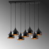 Modern Black Chandelier, Metal Body, 88x40 cm | Adjustable Height, 7xE27 Socket, Industrial Design
