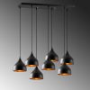 Modern Black Chandelier, Metal Body, 88x40 cm | Adjustable Height, 7xE27 Socket, Industrial Design