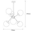 Modern Gold & White Chandelier, 55x55cm, 6xE27 Socket