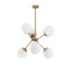 Modern Gold & White Chandelier, 55x55cm, 6xE27 Socket