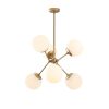 Modern Gold & White Chandelier, 55x55cm, 6xE27 Socket