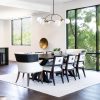 Modern Chandelier, Iron & Glass, 90x90 cm, White/Black
