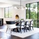 Modern Chandelier, Iron & Glass, 90x90 cm, White/Black