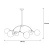 Modern Chandelier, Iron & Glass, 90x90 cm, White/Black