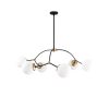 Modern Chandelier, Iron & Glass, 90x90 cm, White/Black