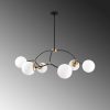 Modern Chandelier, Iron & Glass, 90x90 cm, White/Black