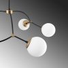 Modern Chandelier, Iron & Glass, 90x90 cm, White/Black
