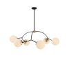 Modern Chandelier, Iron & Glass, 90x90 cm, White/Black