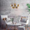 Modern Vintage Chandelier, Metal & Glass, 64x64cm