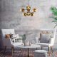 Modern Vintage Chandelier, Metal & Glass, 64x64cm