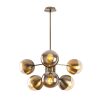 Modern Vintage Chandelier, Metal & Glass, 64x64cm
