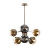 Modern Vintage Chandelier, Metal & Glass, 64x64cm