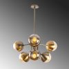 Modern Vintage Chandelier, Metal & Glass, 64x64cm