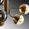 Modern Vintage Chandelier, Metal & Glass, 64x64cm