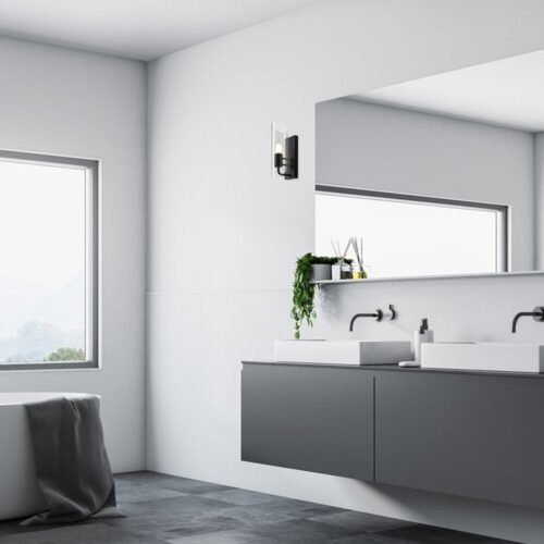 Rábalux , 75027 , Teodoro , Bathroom lights , black , IP44 , E14