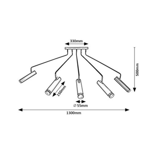 Rábalux , 73040 , Senobia , Ceiling lights , black , IP20 , GU10