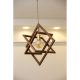 Elegant Wooden Chandelier, 36 cm, Walnut & Jute Design