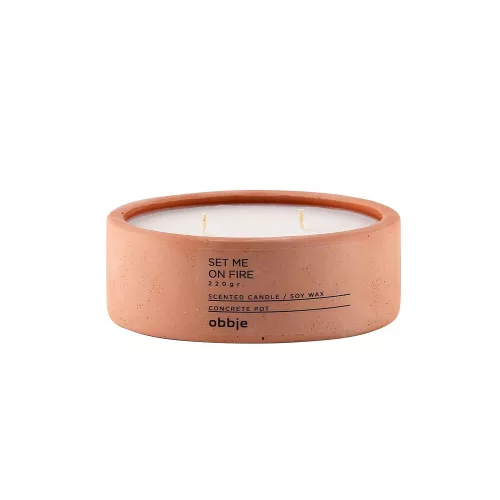 Pink Apple Cinnamon Candle, 12cm Diameter, 100% Concrete