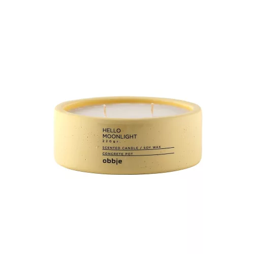 Yellow Vanilla Marshmallow Candle, 12cm, 100% Concrete