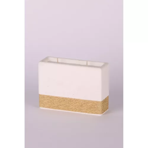 Sandalwood Candle in White Concrete & Rope, 11.5 cm