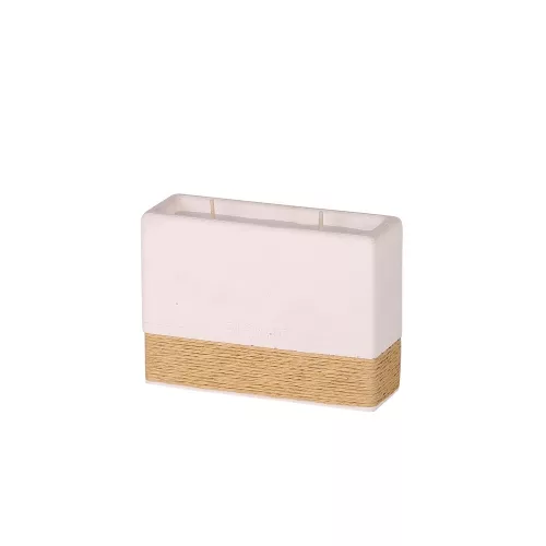 Sandalwood Candle in White Concrete & Rope, 11.5 cm