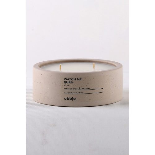 Beige Amber Essence Candle, 100% Concrete, 12cm x 4.5cm